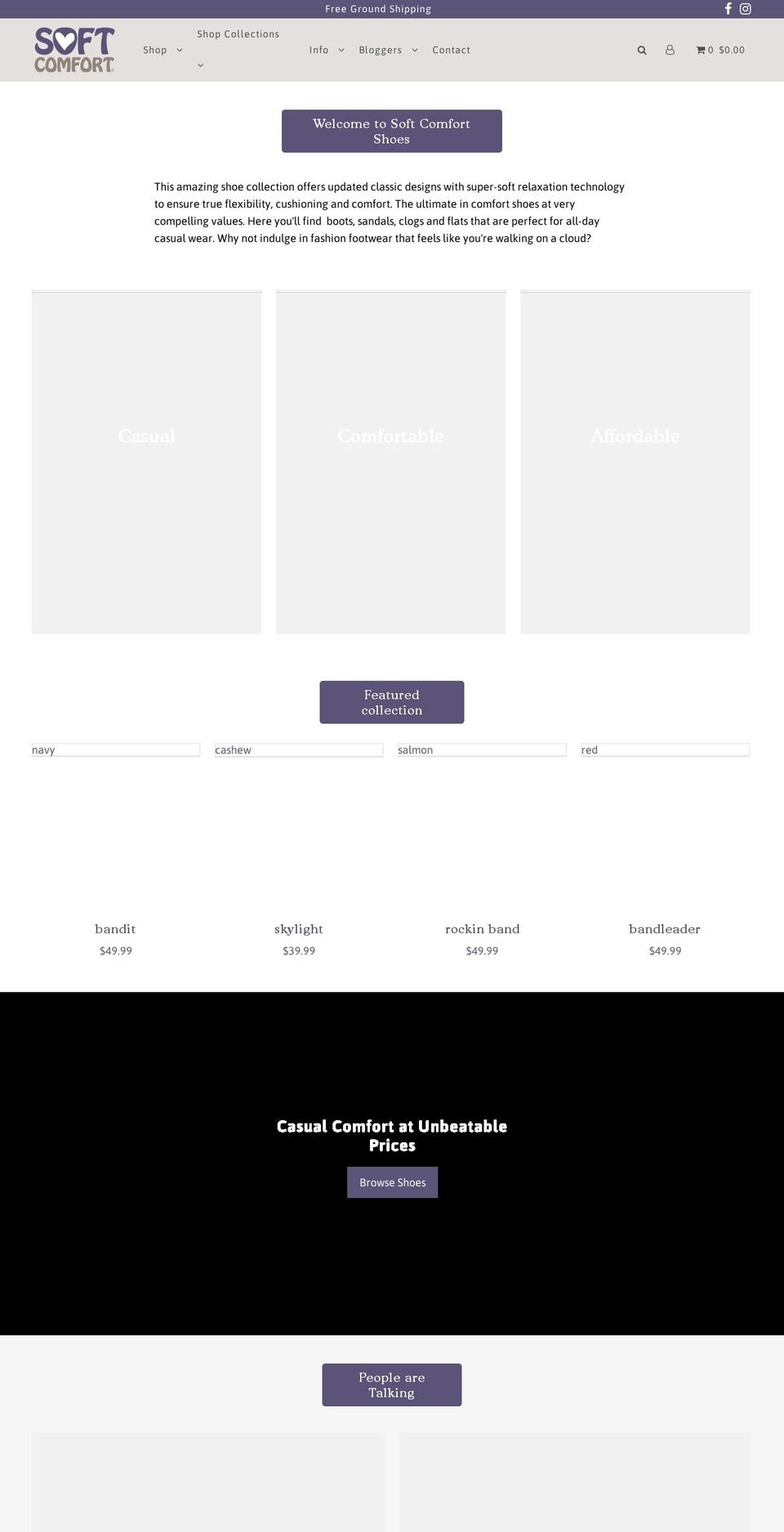 softcomfortshoes.com shopify website screenshot