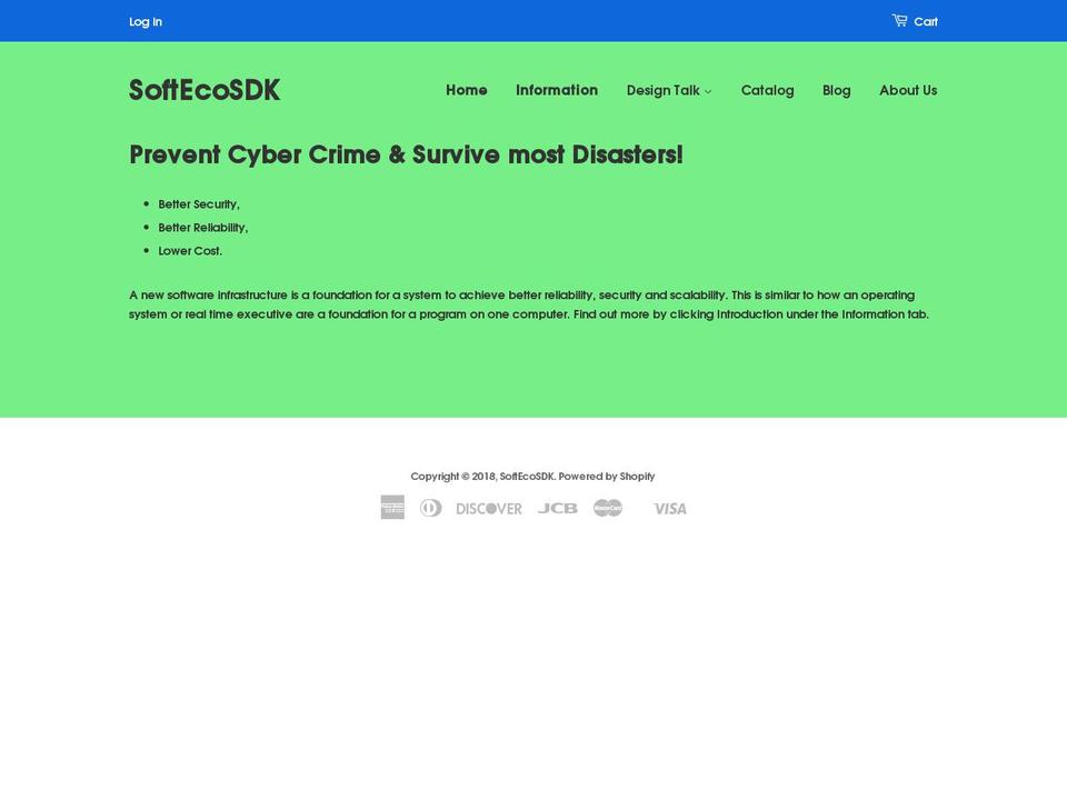 softecosdk.com shopify website screenshot
