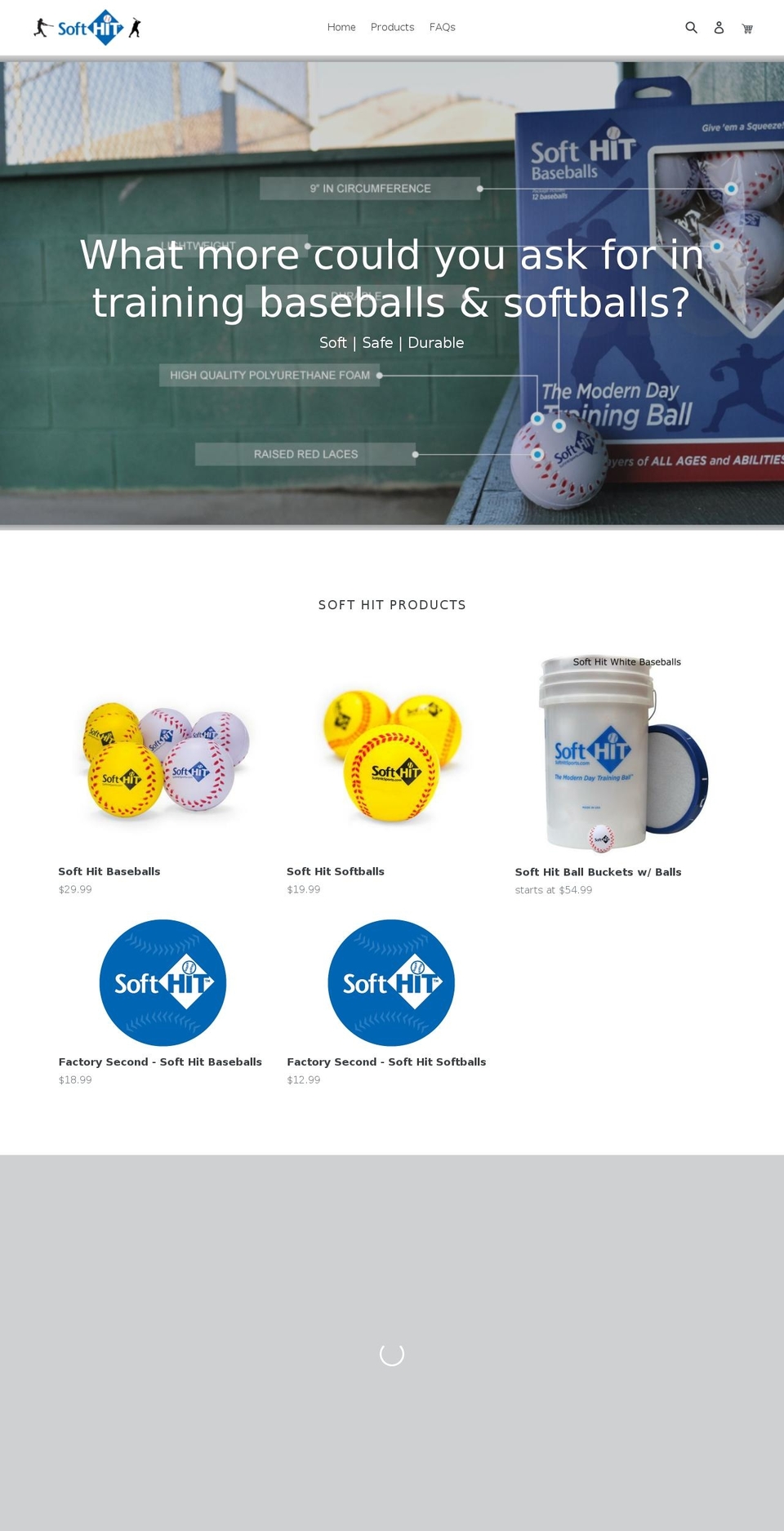 softhitsoftball.com — Shopify storefront screenshot