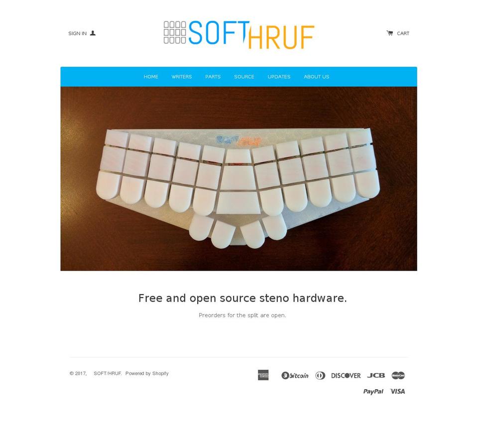 Solo Shopify theme site example softhruf.love