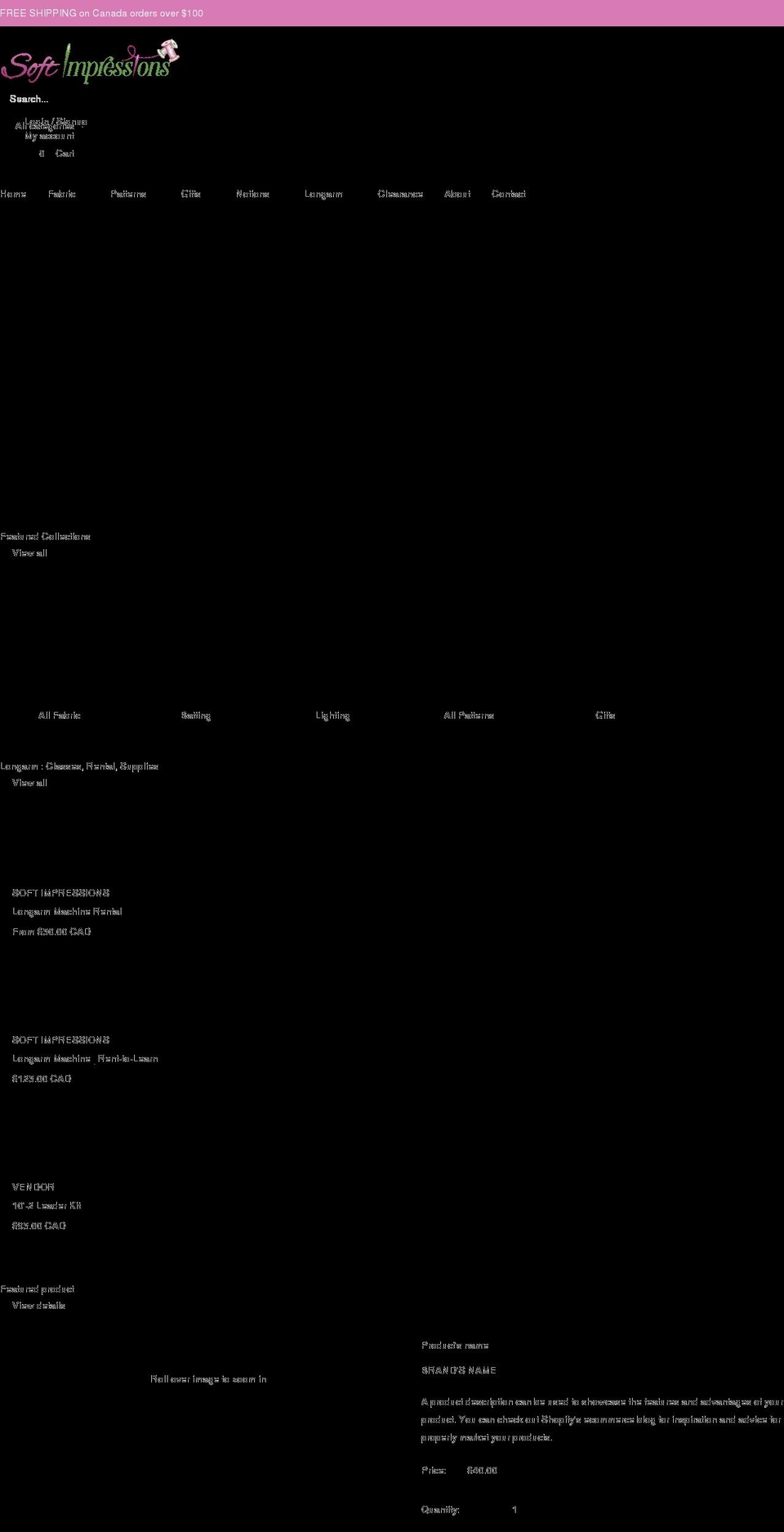 softimpressions.ca shopify website screenshot