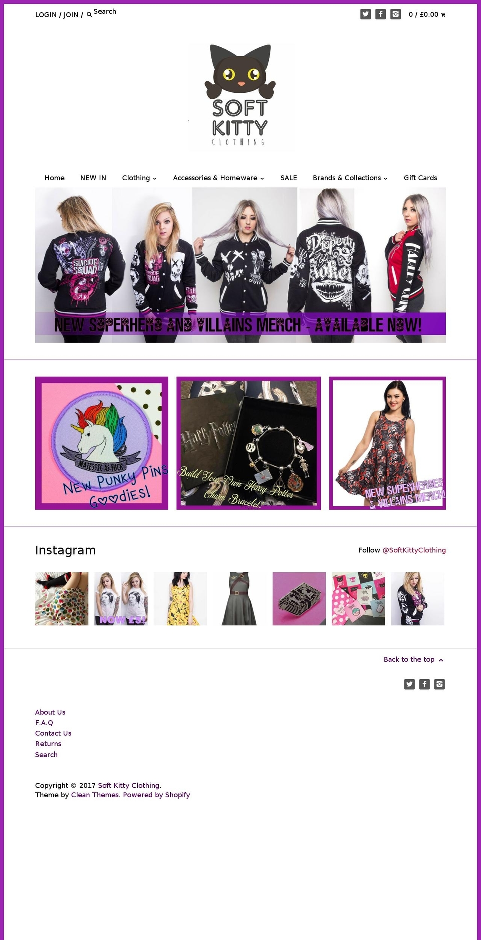 softkittyclothing.com shopify website screenshot