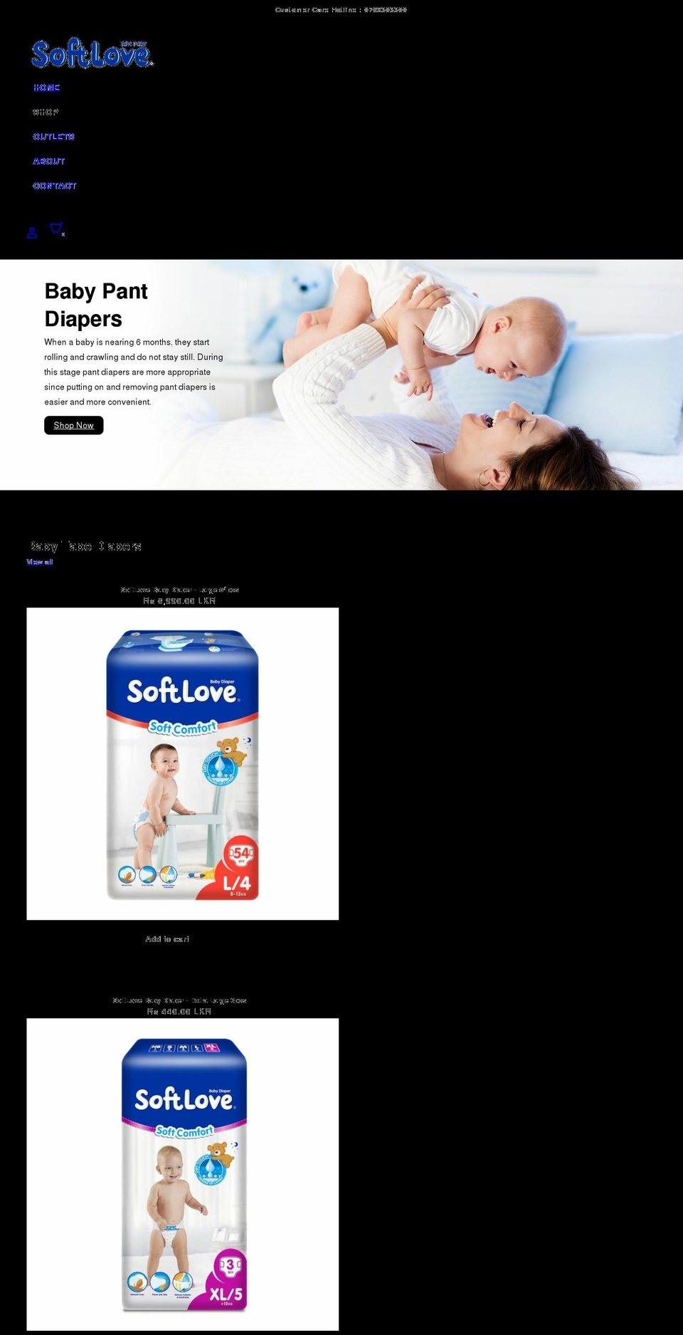 softlove.lk shopify website screenshot