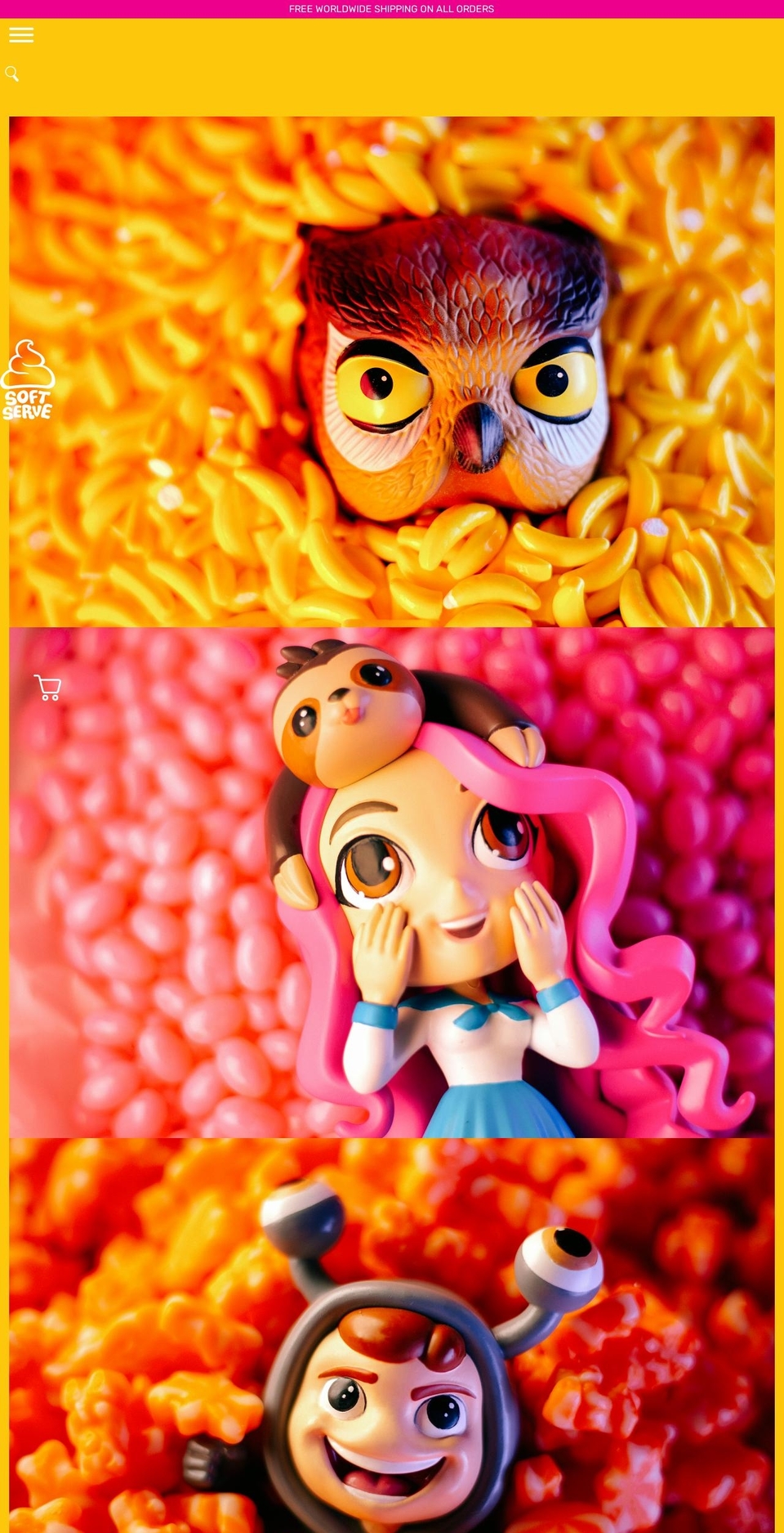 softservetoys.com shopify website screenshot