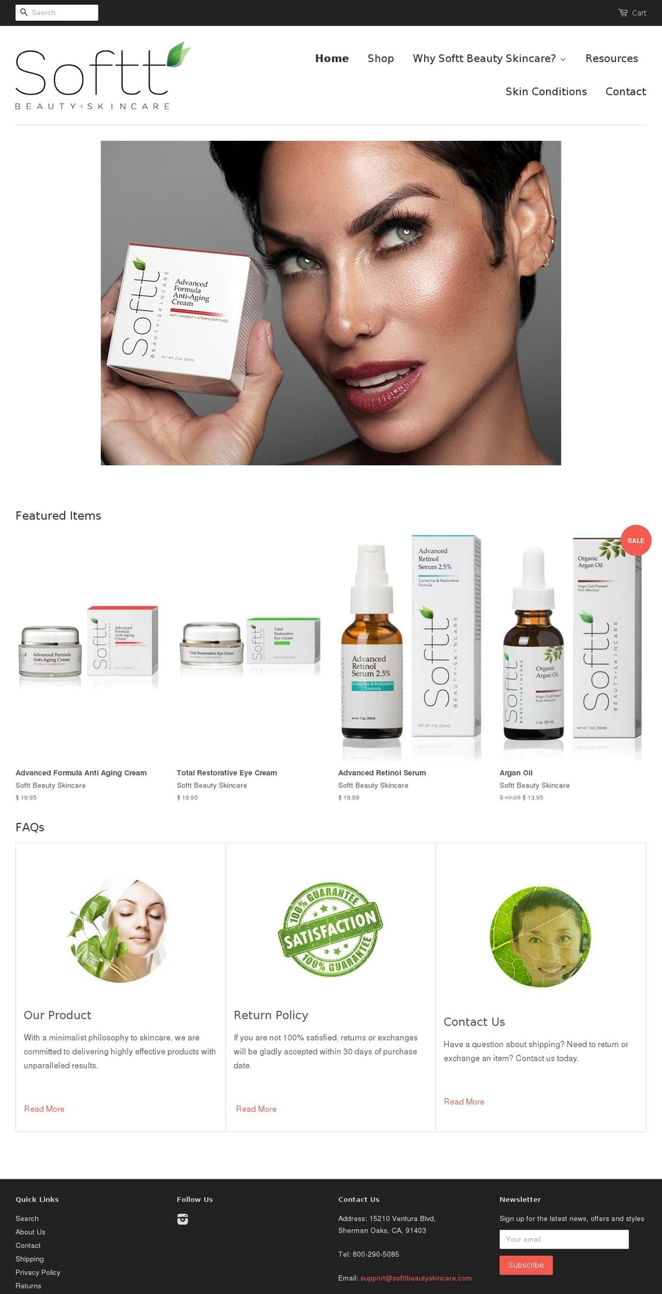 softtbeautyskincare.net shopify website screenshot