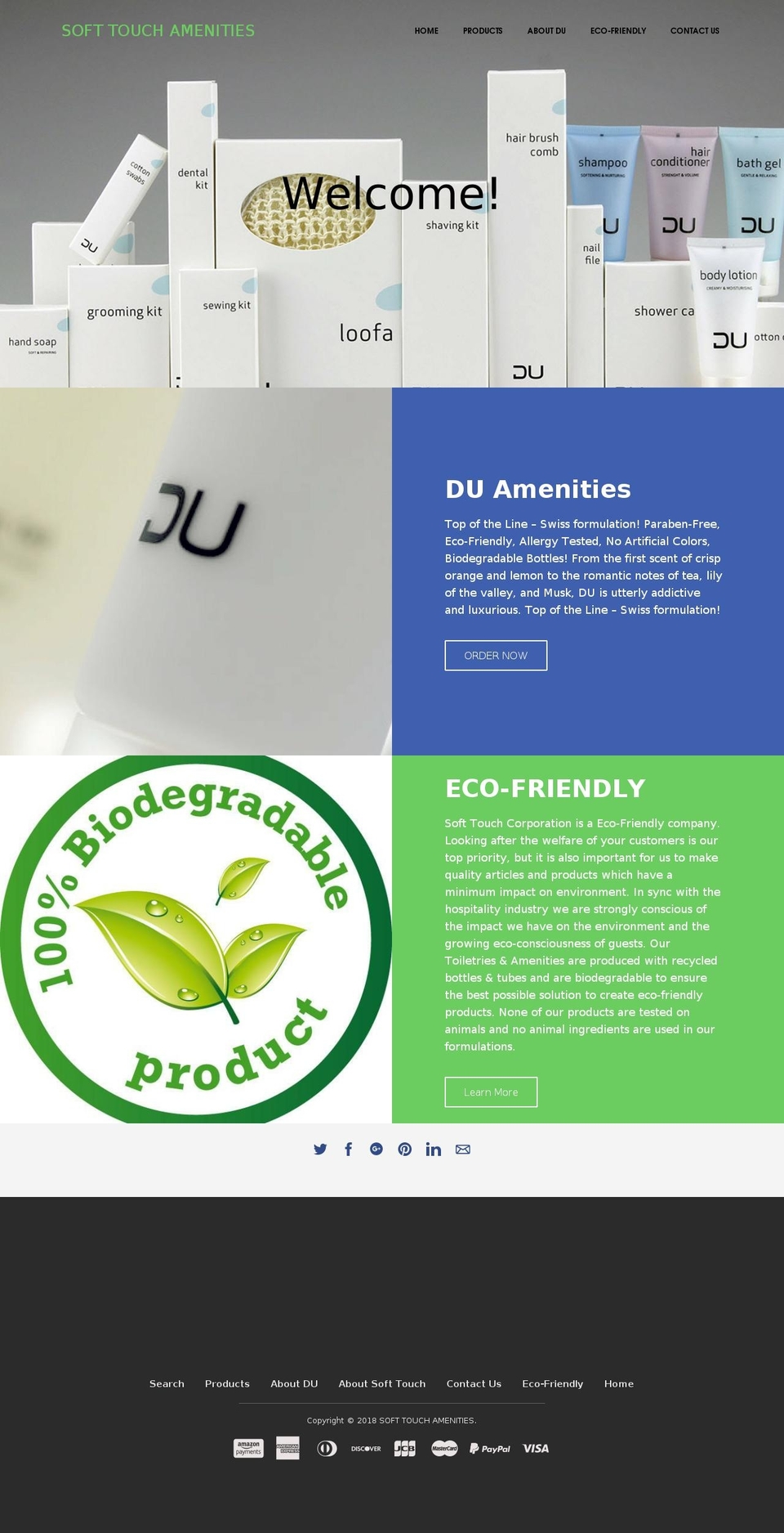 softtouchamenities.com shopify website screenshot
