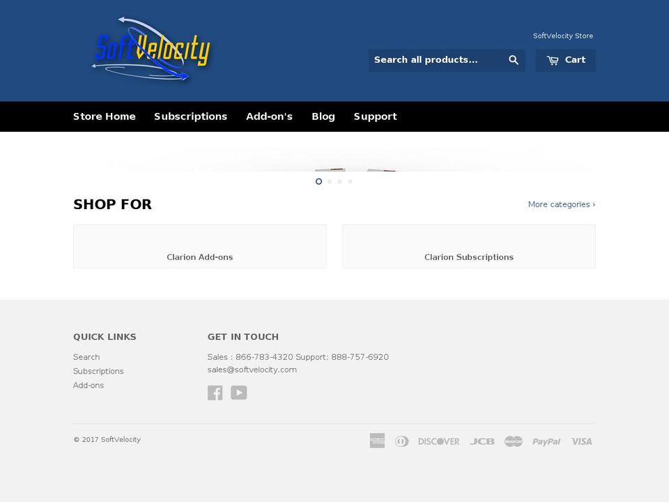 softvelocity.net shopify website screenshot