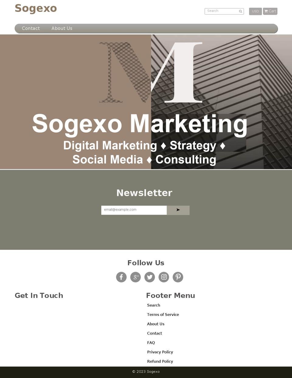 sogexo.myshopify.com shopify website screenshot