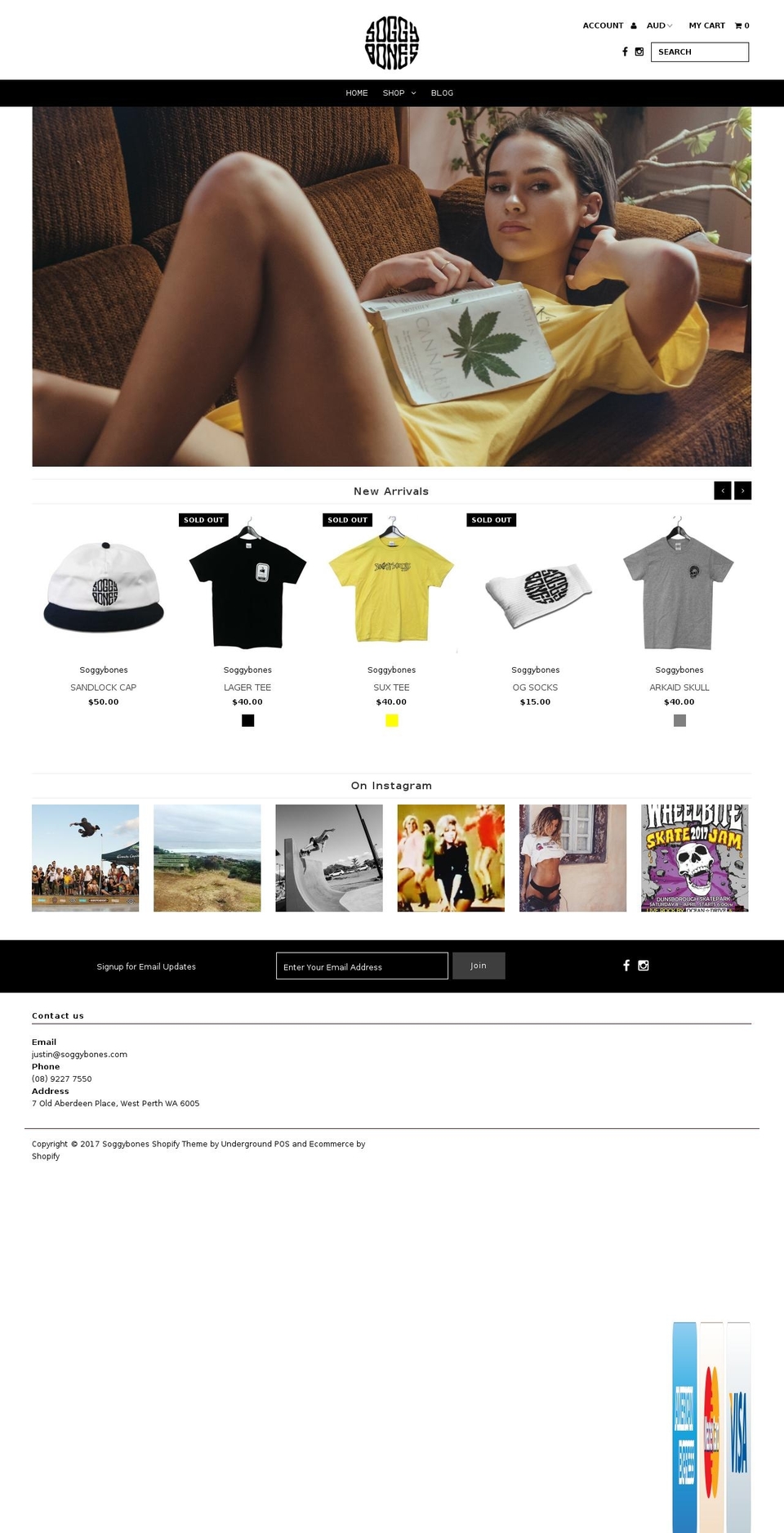 Fashion Shopify theme site example soggybones.com