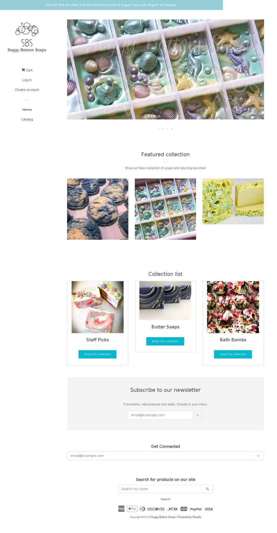 soggybottomsoaps.com — Shopify storefront screenshot