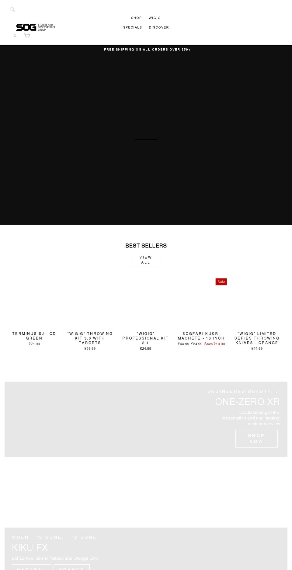 sogknives.co.uk shopify website screenshot
