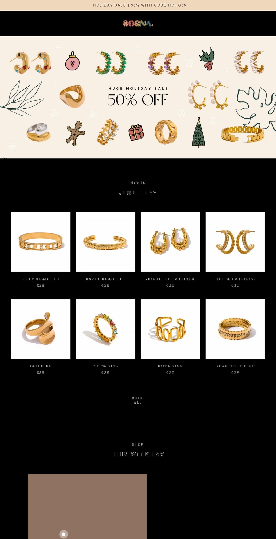 sogna.boutique shopify website screenshot
