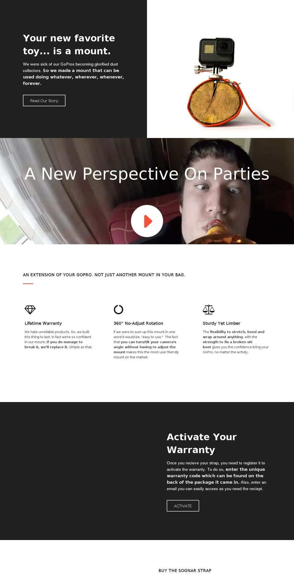 sognarstrap.com shopify website screenshot