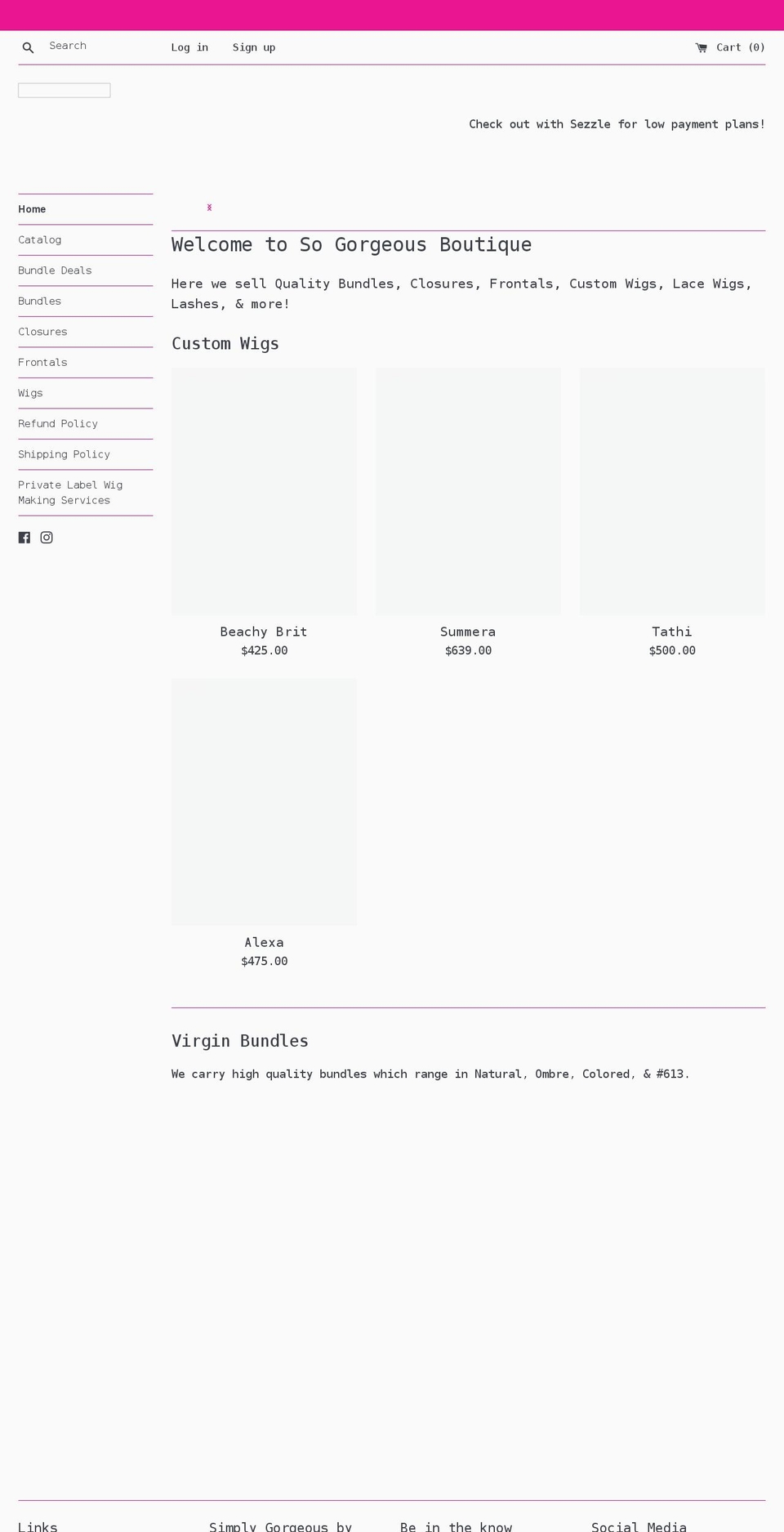 sogorgeousboutique.com shopify website screenshot