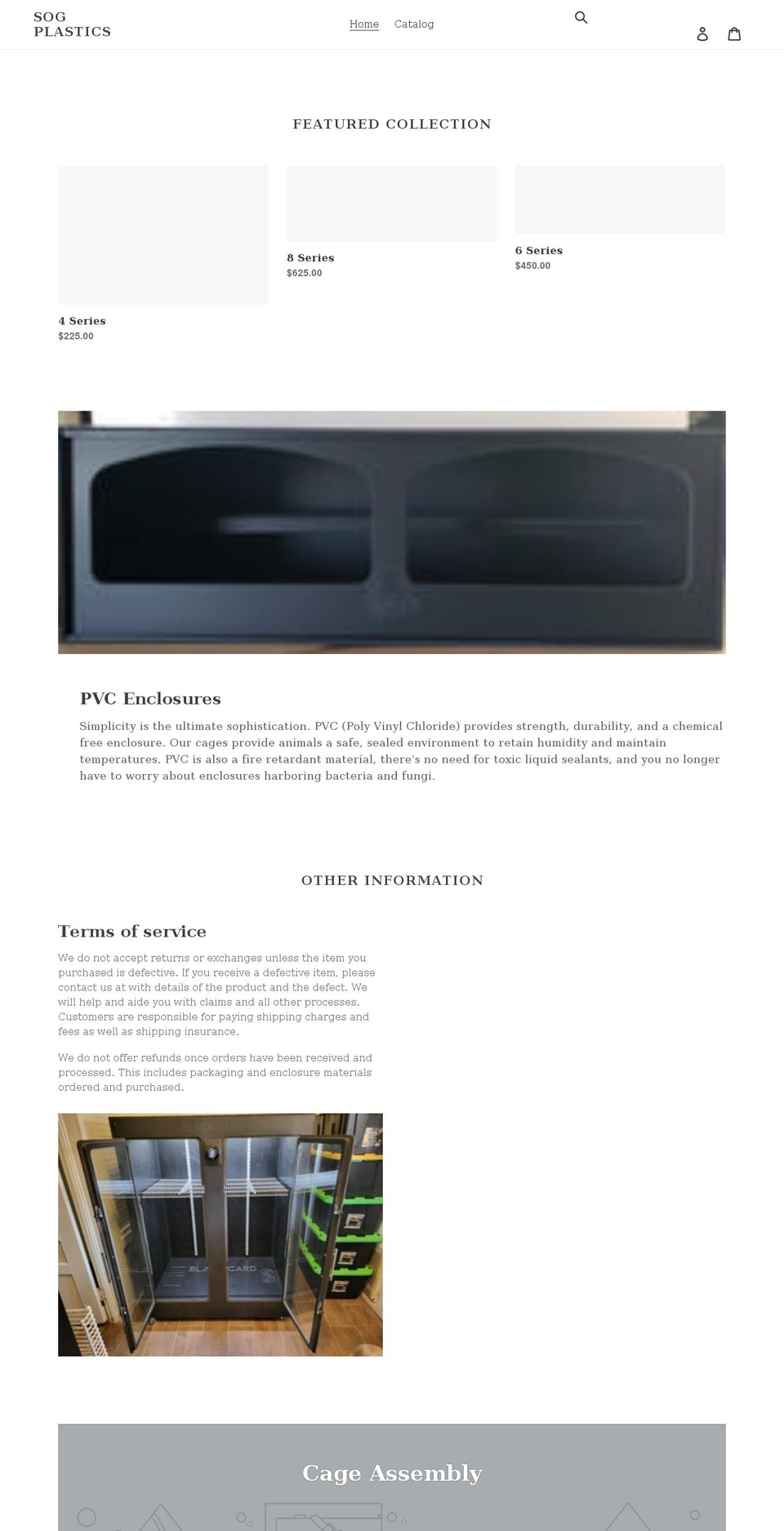 sogplastics.com shopify website screenshot