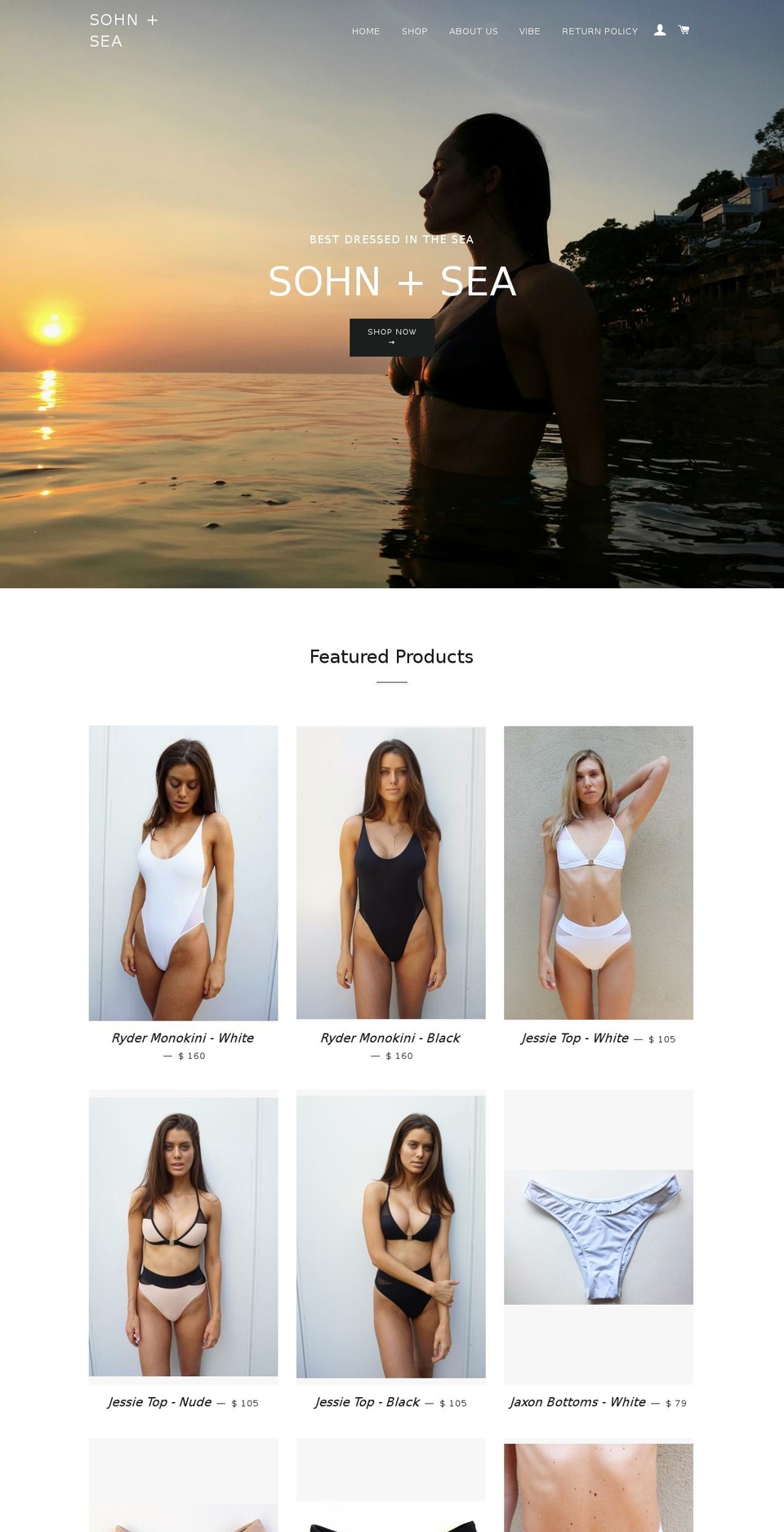 sohnandsea.com shopify website screenshot