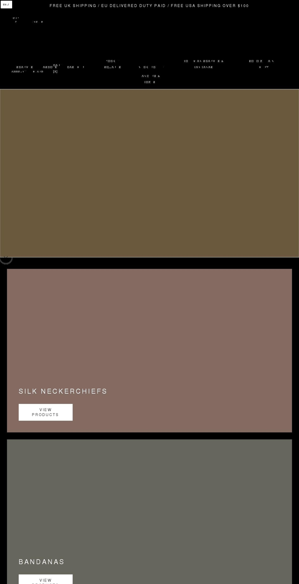 soho-scarves.com shopify website screenshot