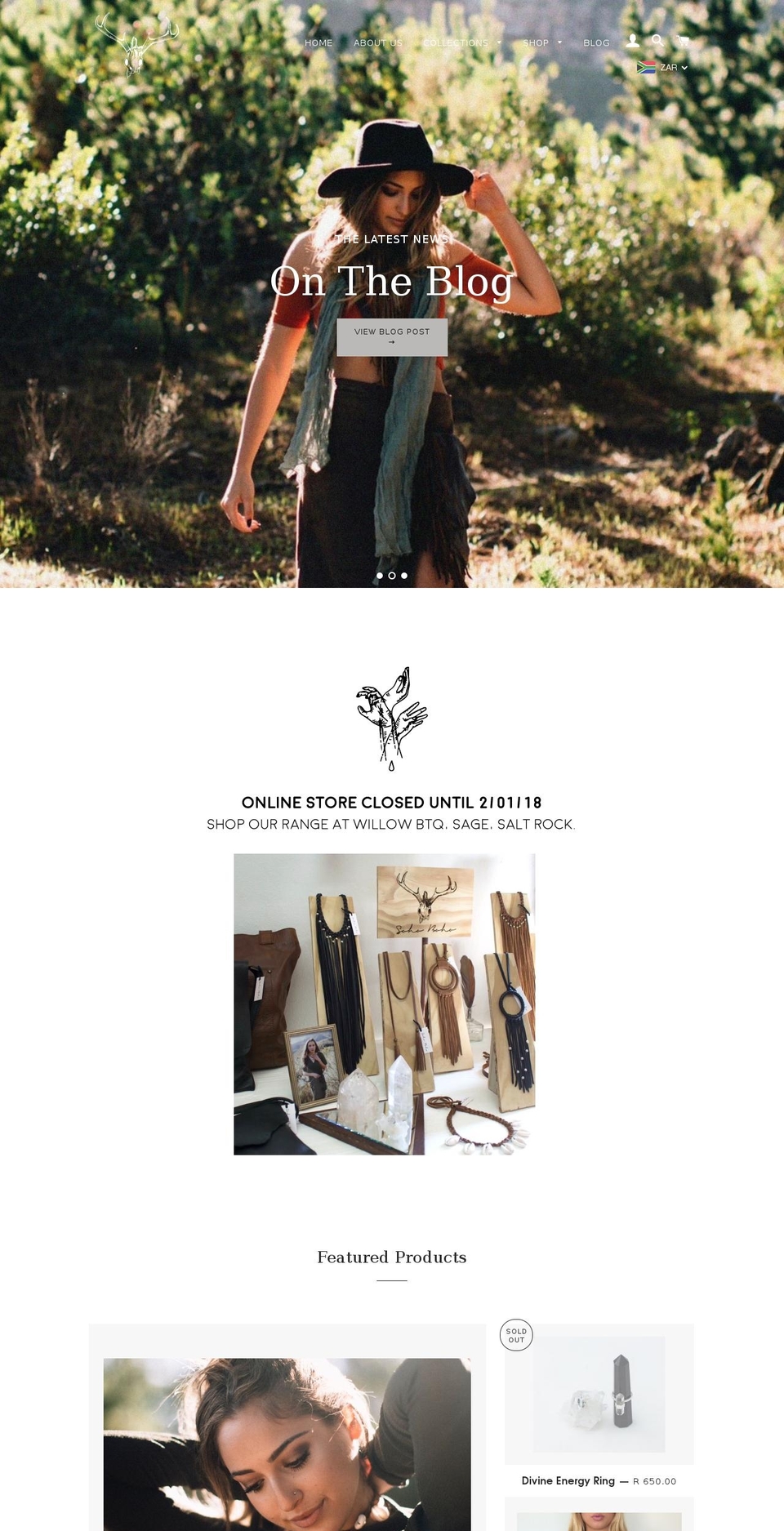 sohobohojewels.com shopify website screenshot
