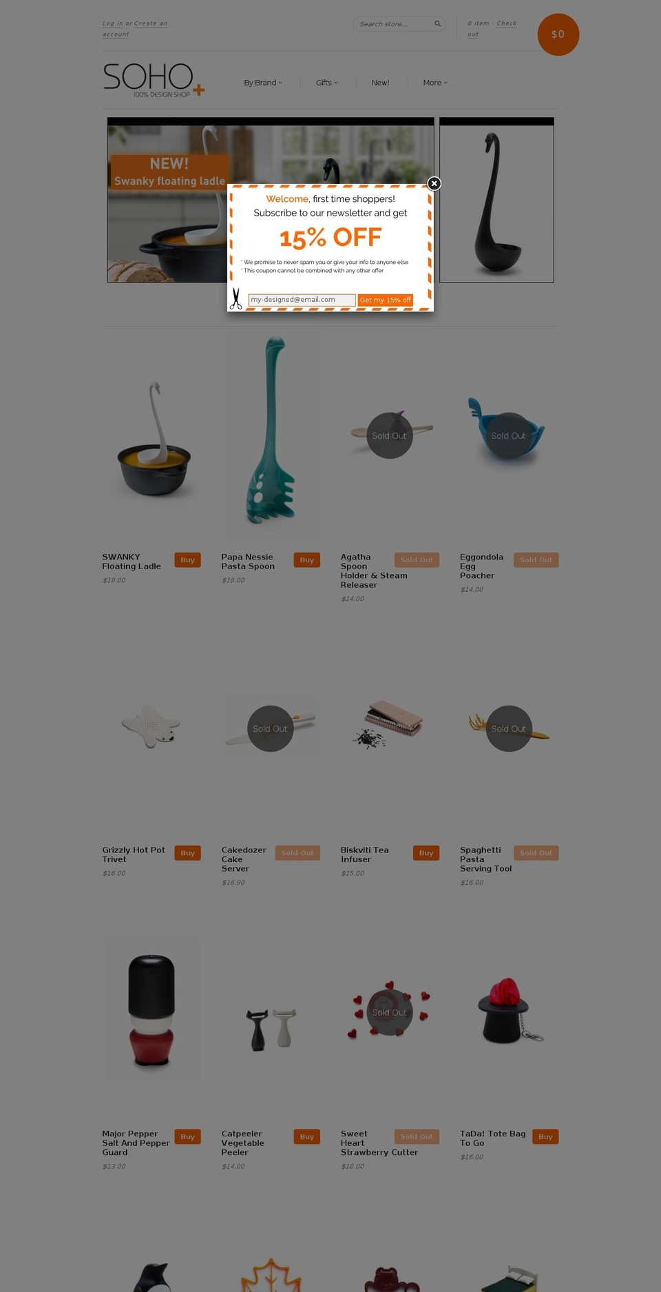 sohodesignshop.com shopify website screenshot