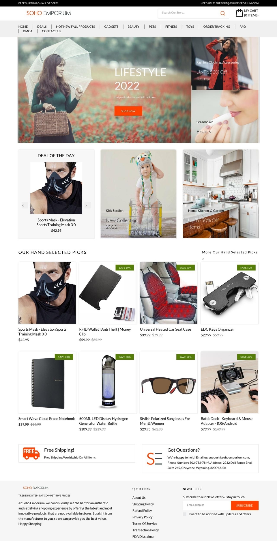 Dropship Shopify theme site example sohoemporium.com