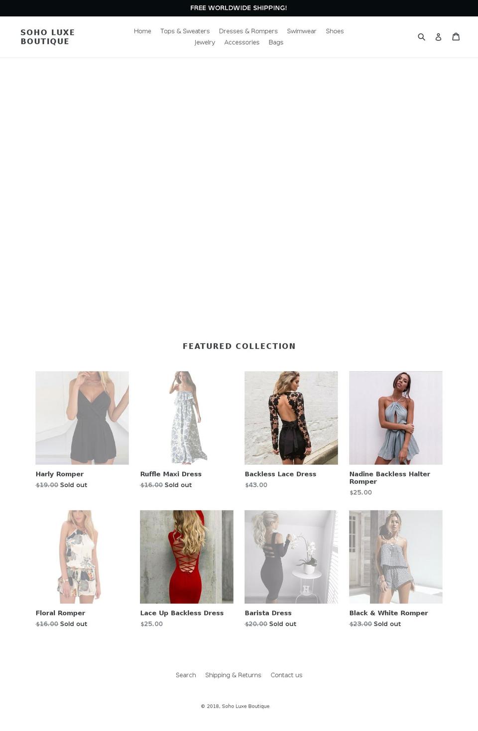 soholuxeboutique.com — Shopify storefront screenshot
