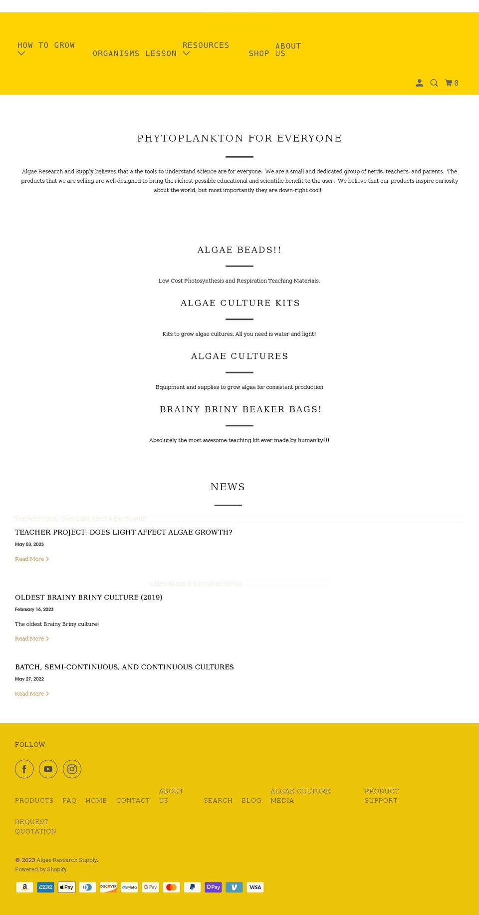 soilalgae.com — Shopify storefront screenshot