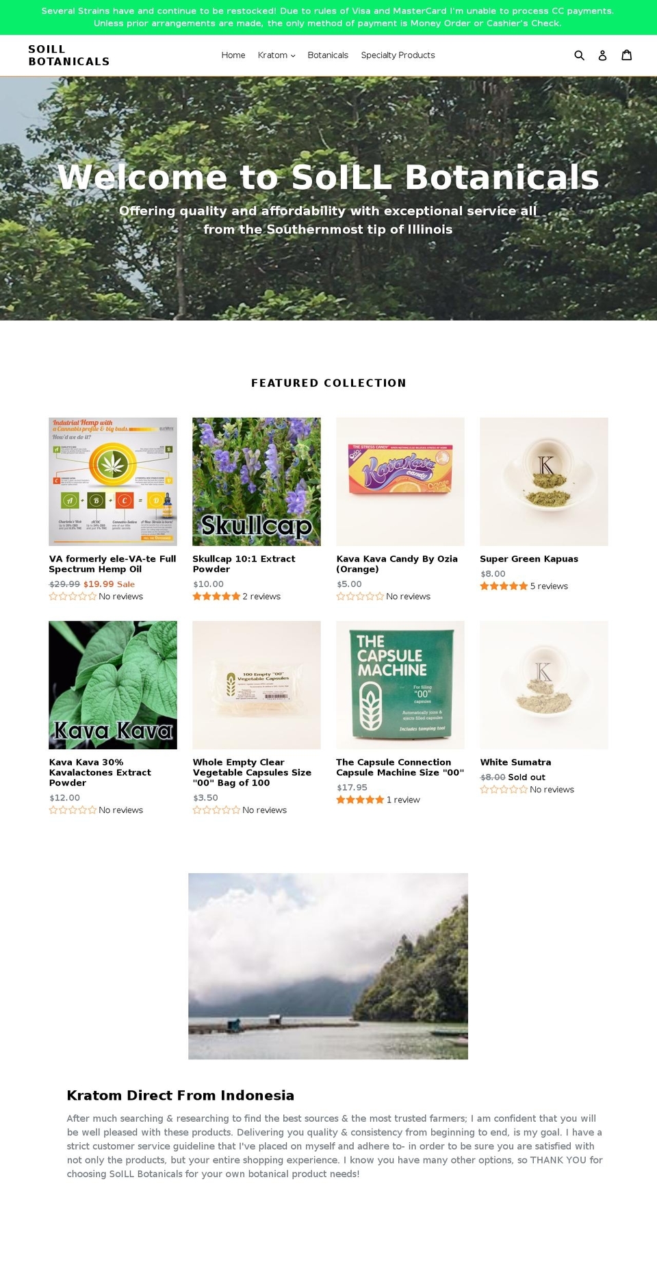 soillbotanicals.com shopify website screenshot