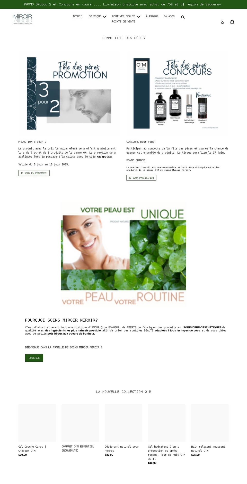 soinsmiroir.com shopify website screenshot