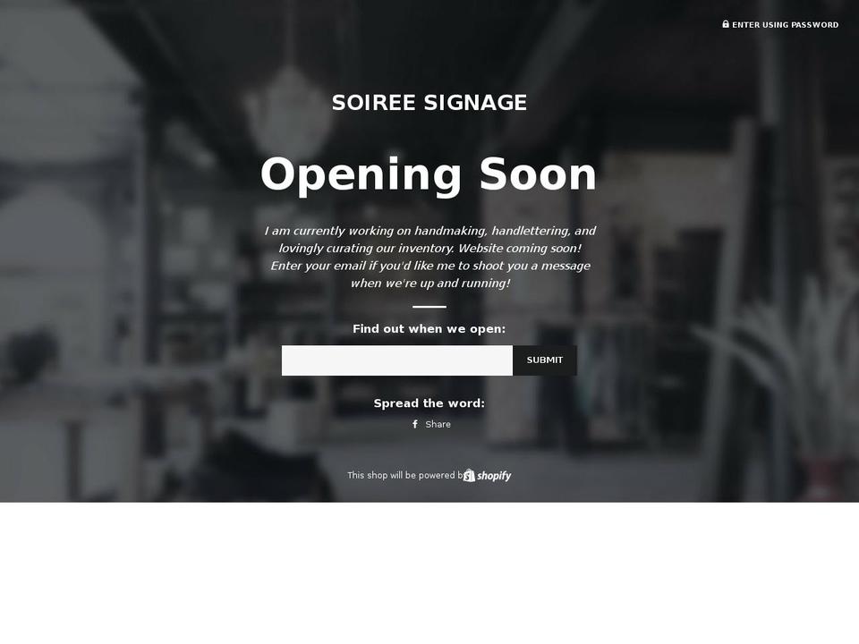 soireesignage.com shopify website screenshot