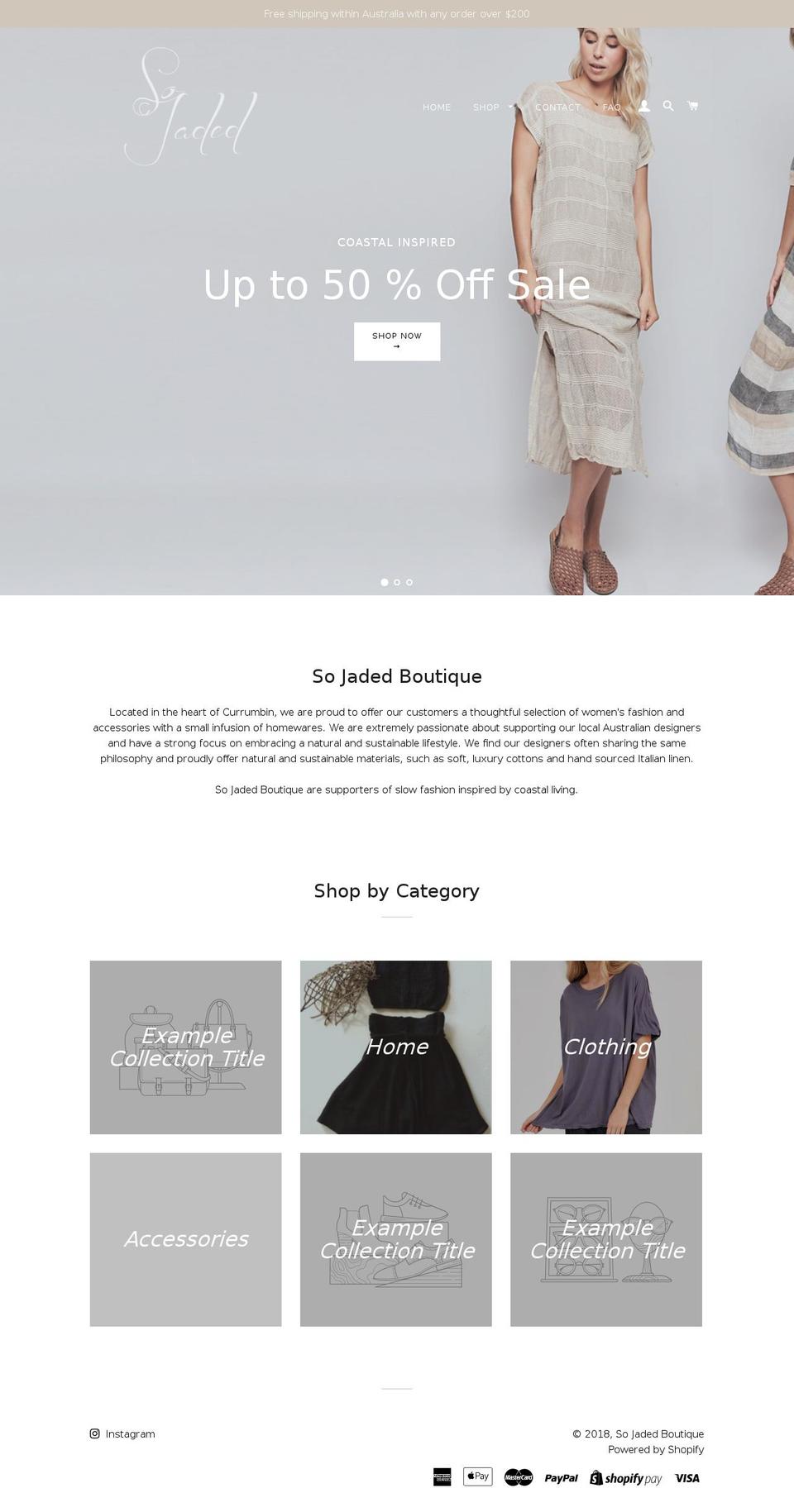 sojadedboutique.com — Shopify storefront screenshot