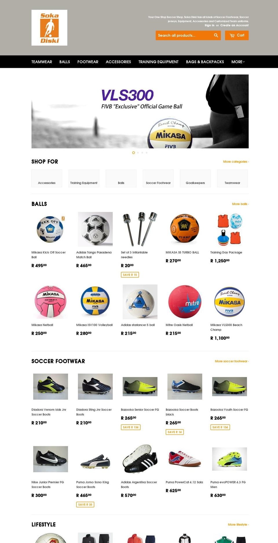 sokadiski.co.za shopify website screenshot