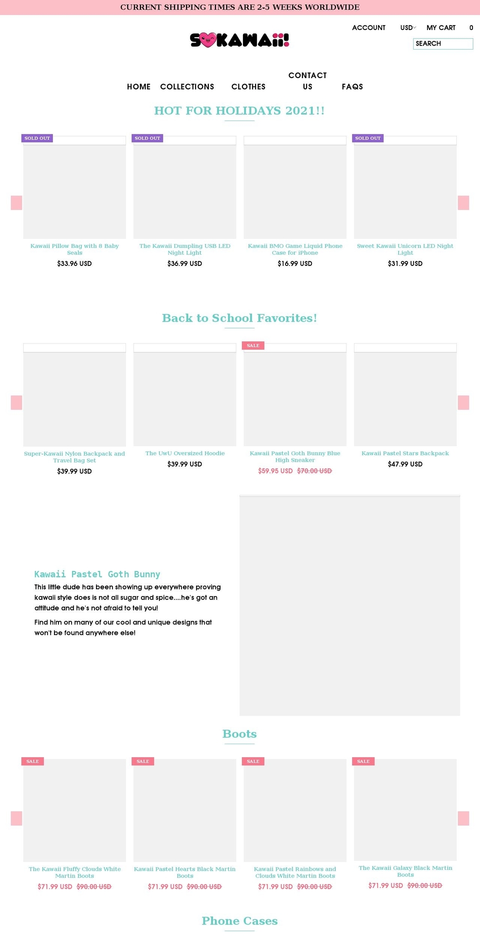 sokawaii.shop shopify website screenshot