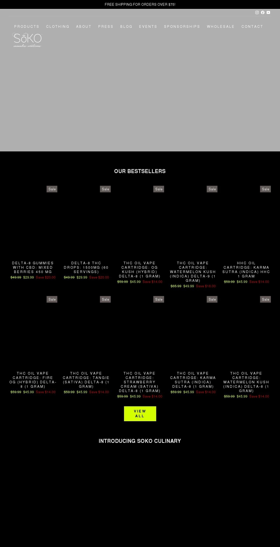 sokocanna.com shopify website screenshot
