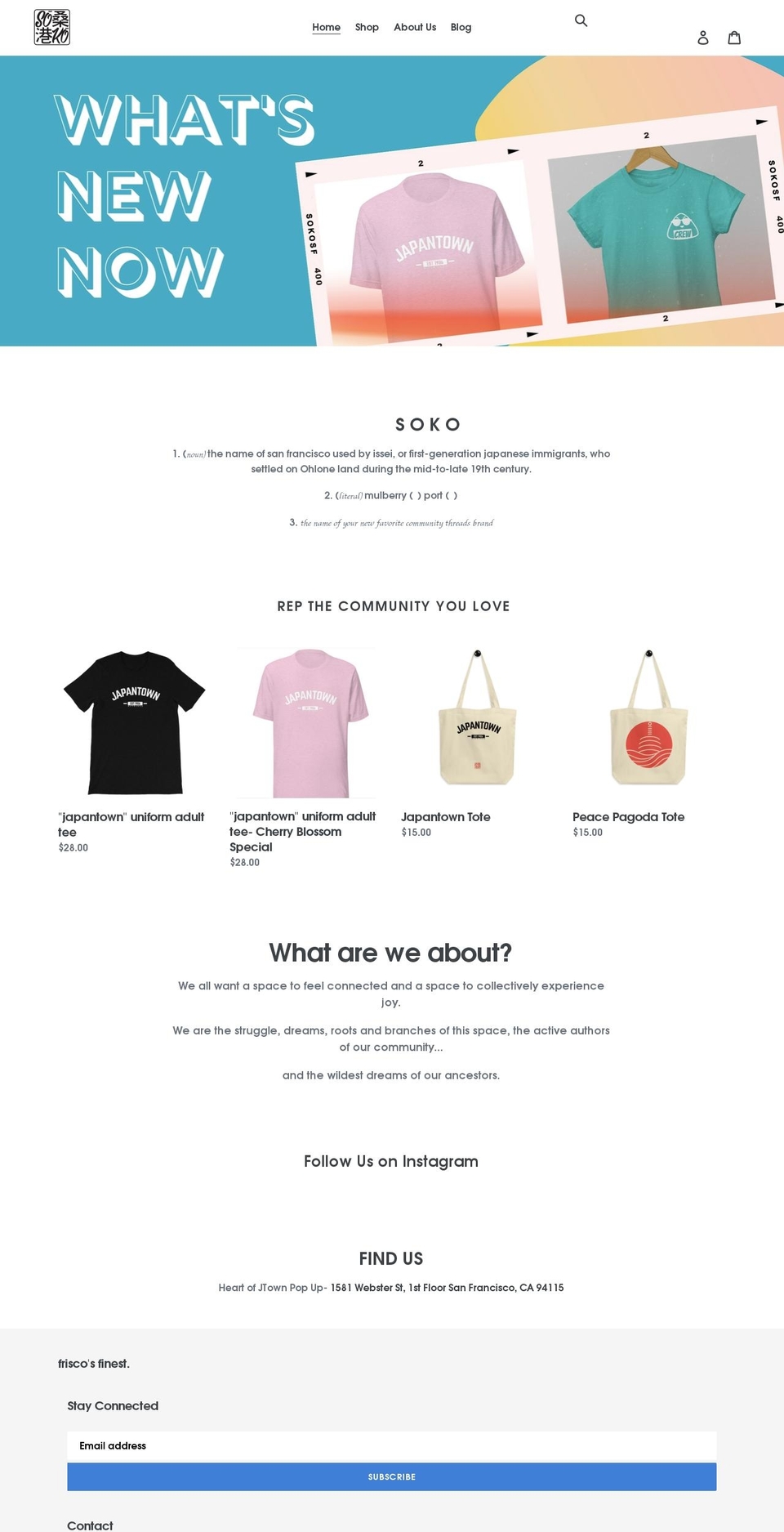 sokosf.com shopify website screenshot