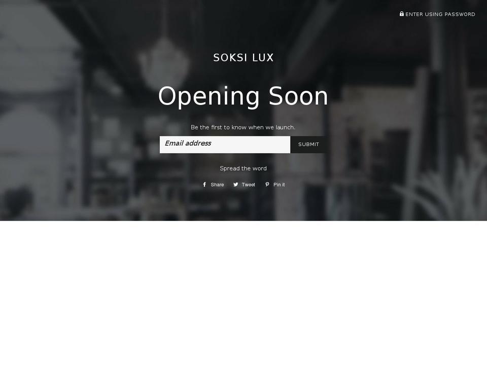 soksilux.com shopify website screenshot