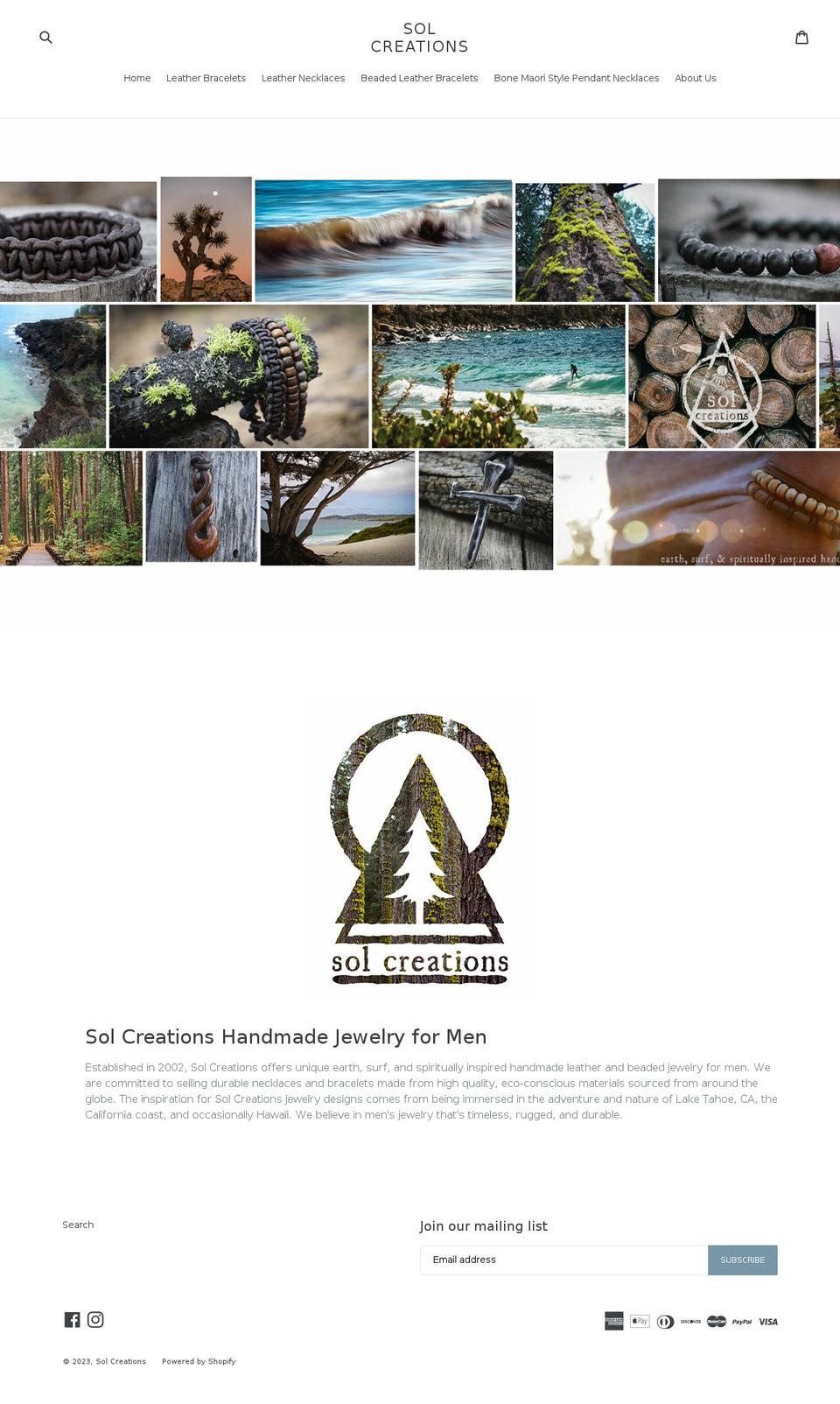 sol-creations.com shopify website screenshot