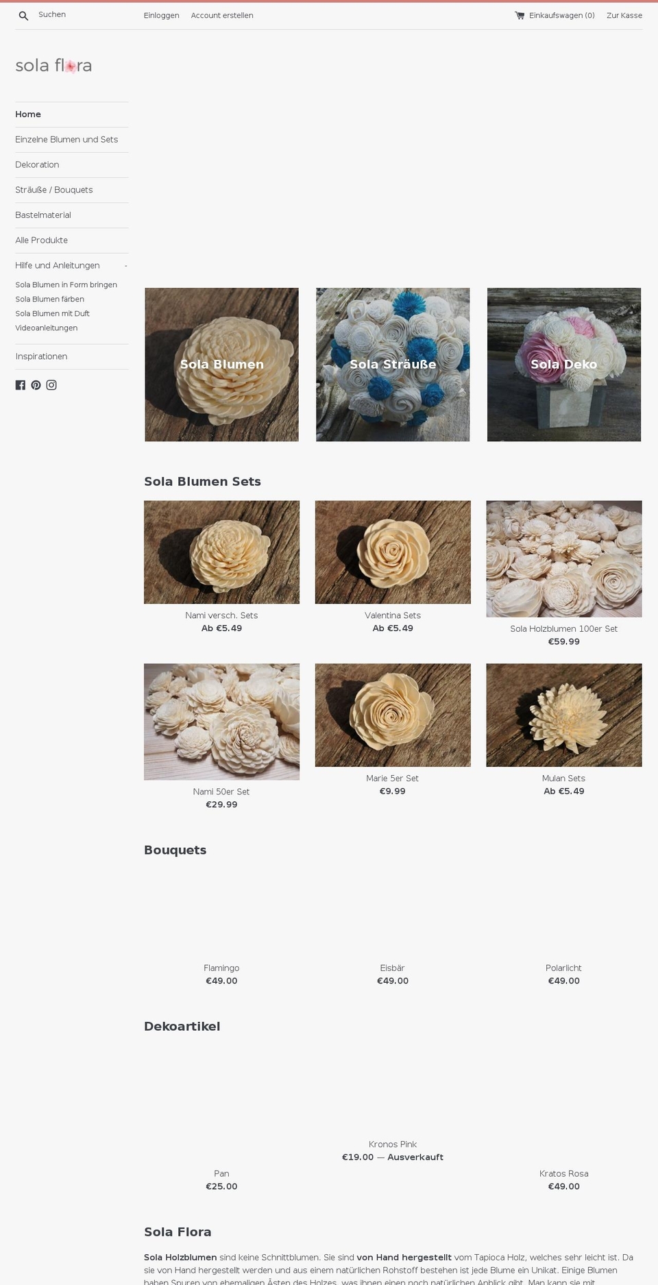 sola-flora.com shopify website screenshot