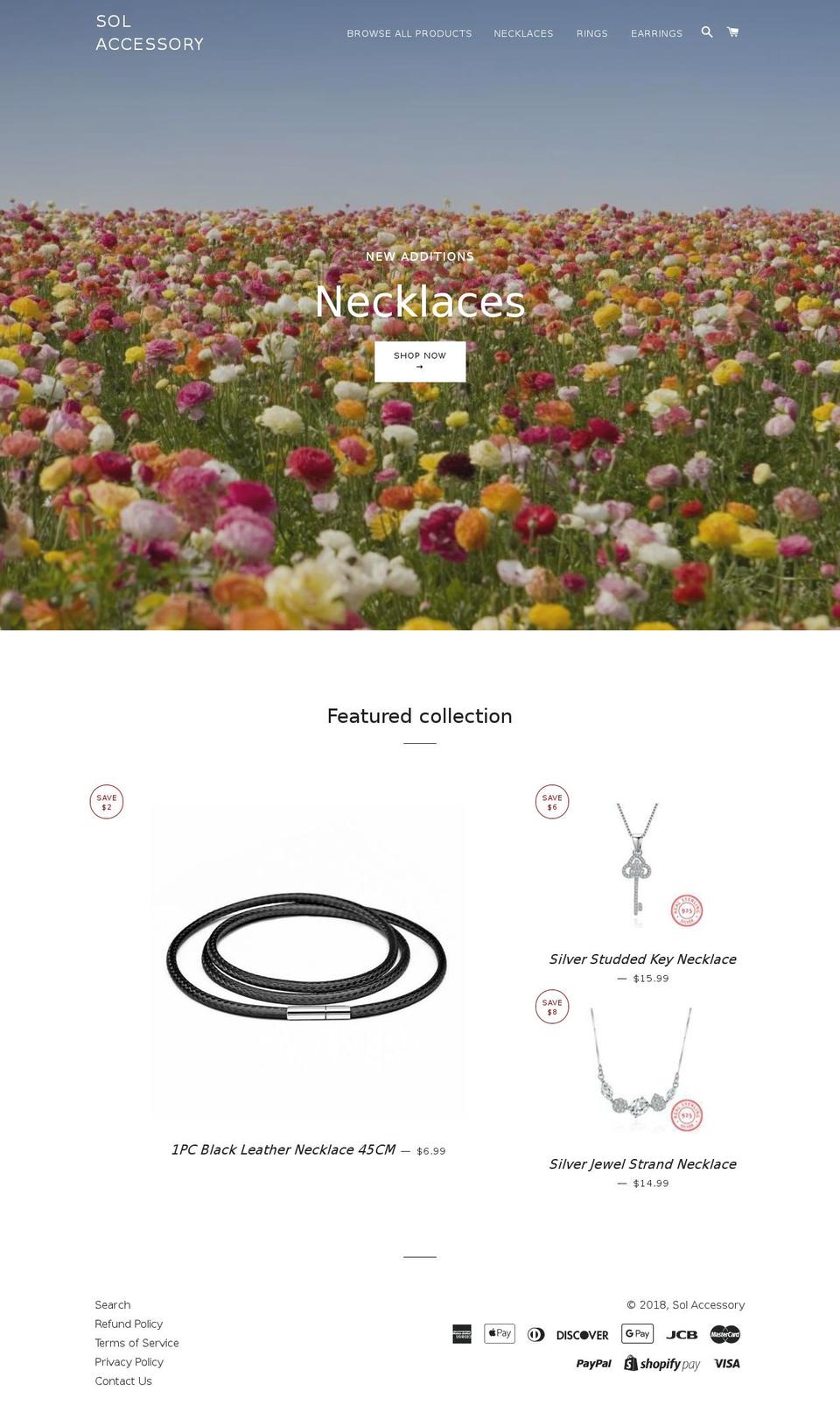 solaccessory.com — Shopify storefront screenshot