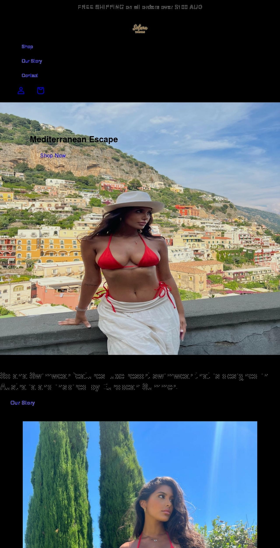 solanaswimwear.com shopify website screenshot