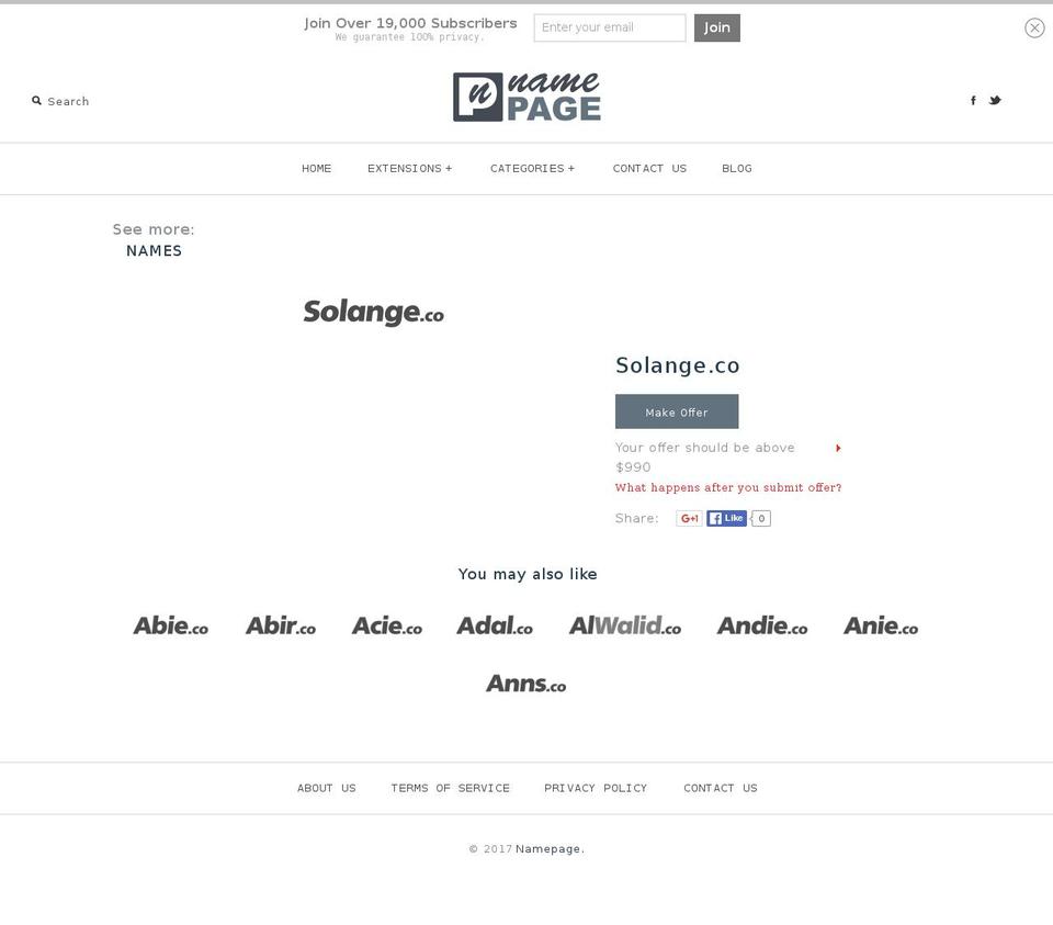 solange.co shopify website screenshot