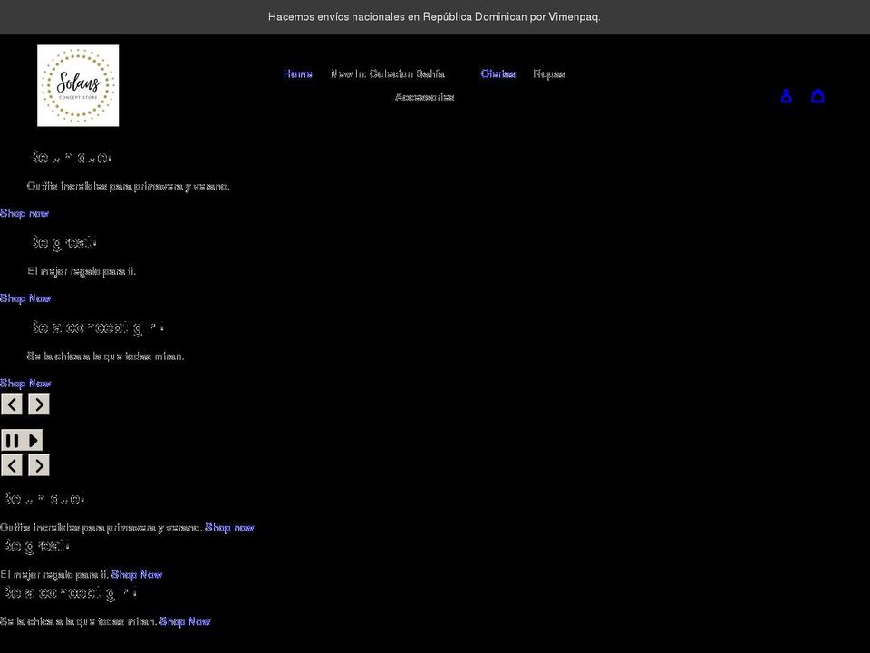 solansconceptstore.com shopify website screenshot