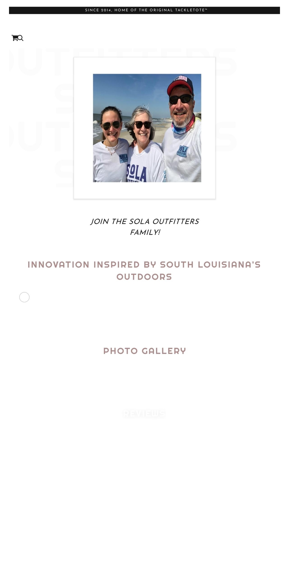 solaoutfitters.com — Shopify storefront screenshot