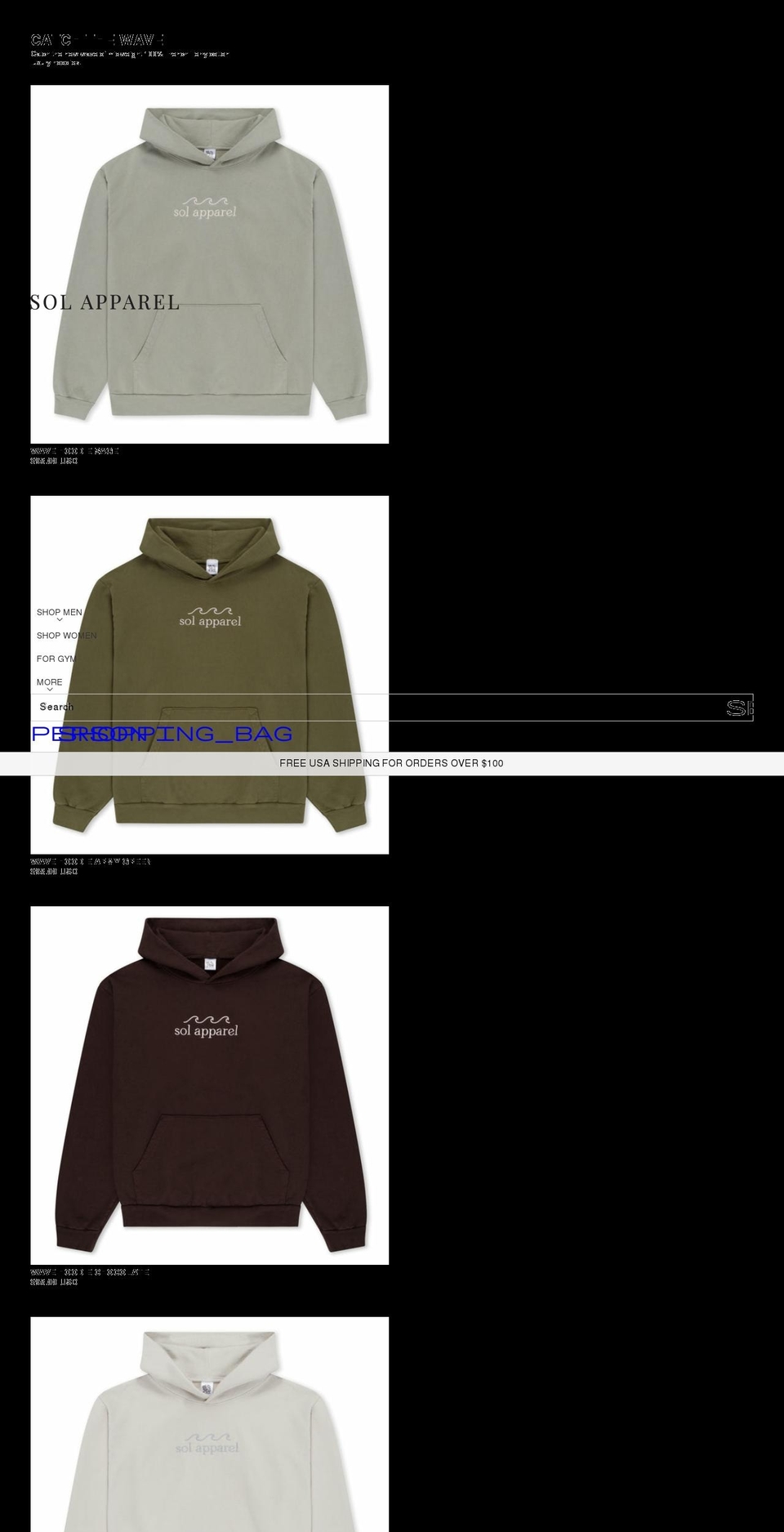 solapparels.com shopify website screenshot