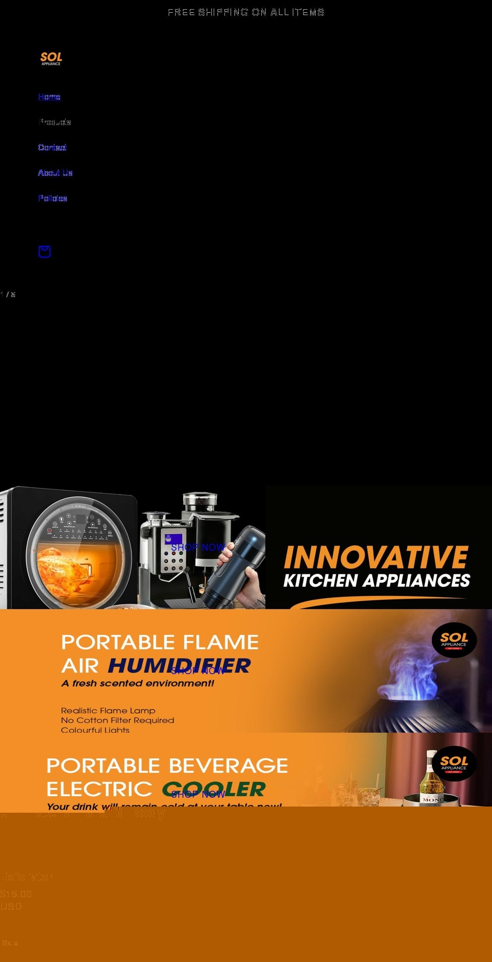 solappliance.com shopify website screenshot