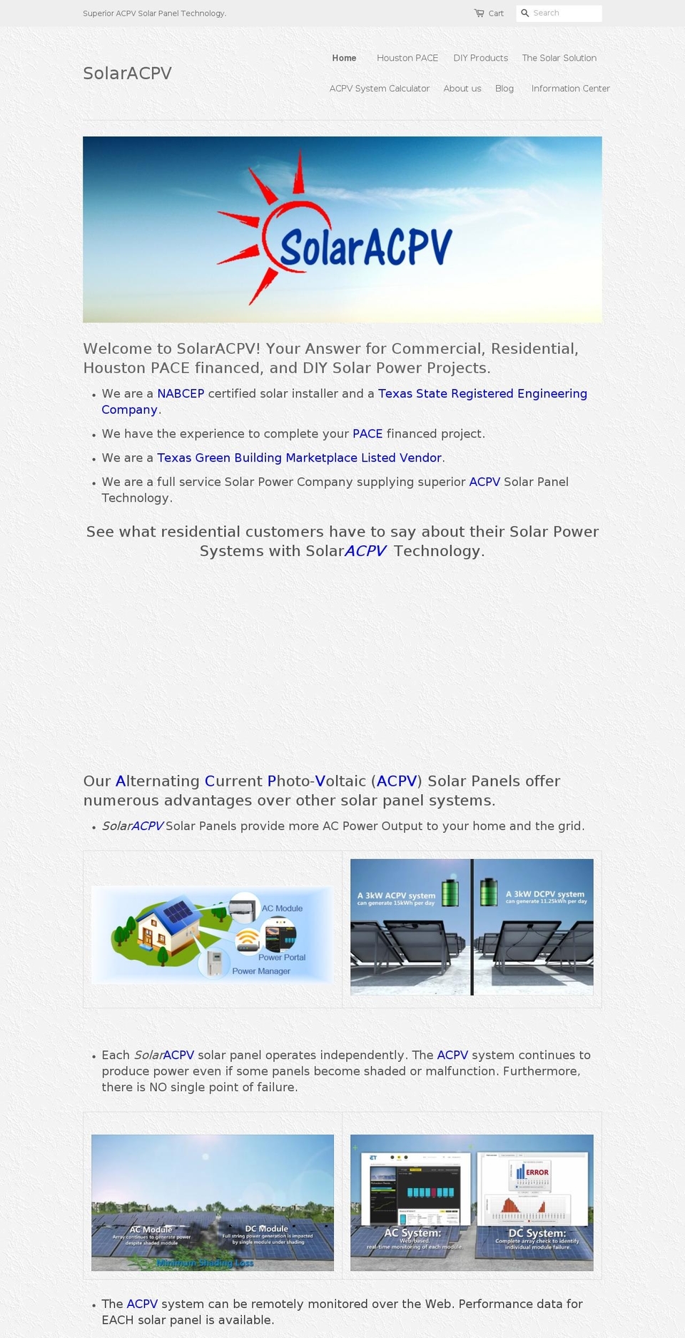 solaracpv.com shopify website screenshot