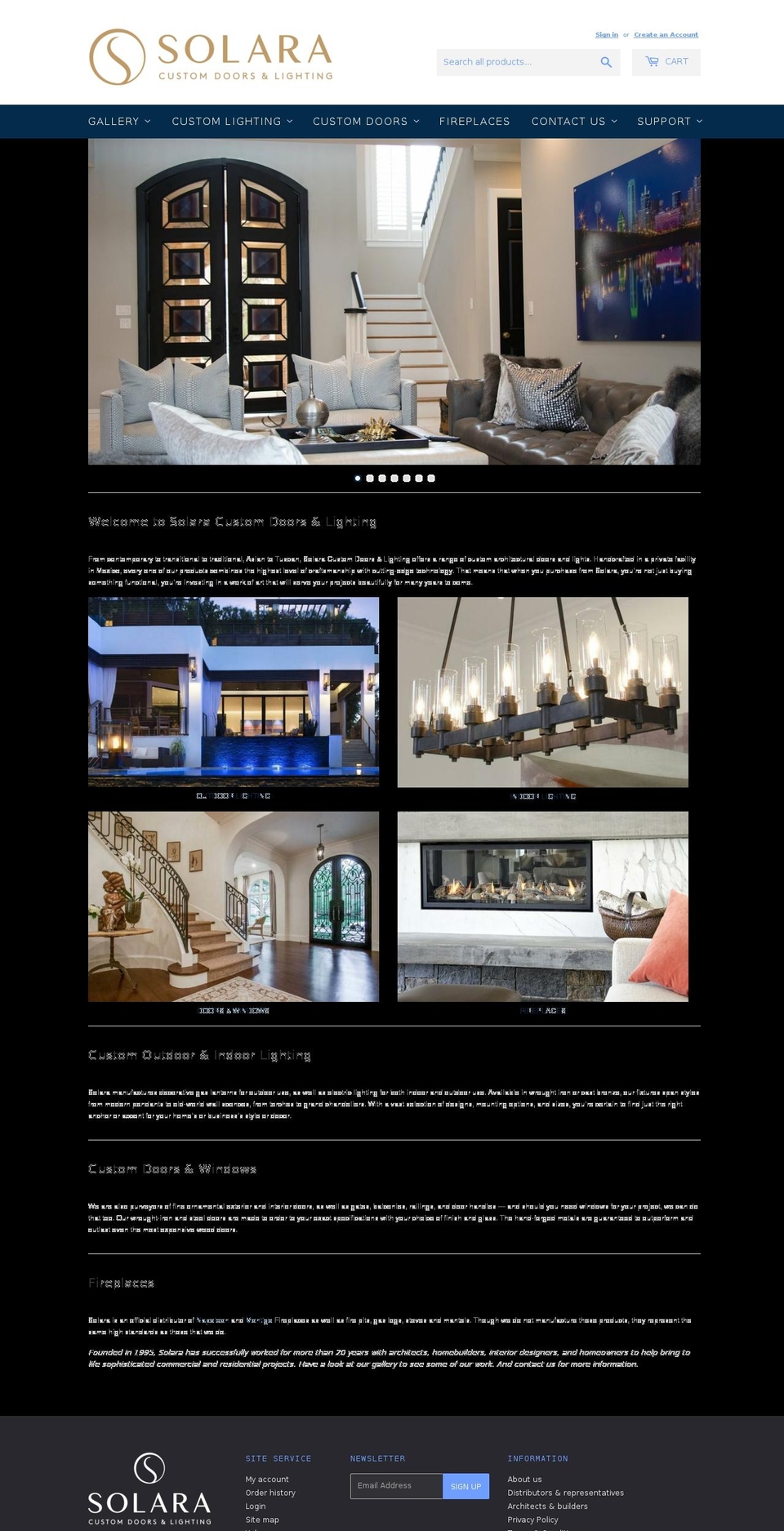 solaradoorsandlighting.org shopify website screenshot