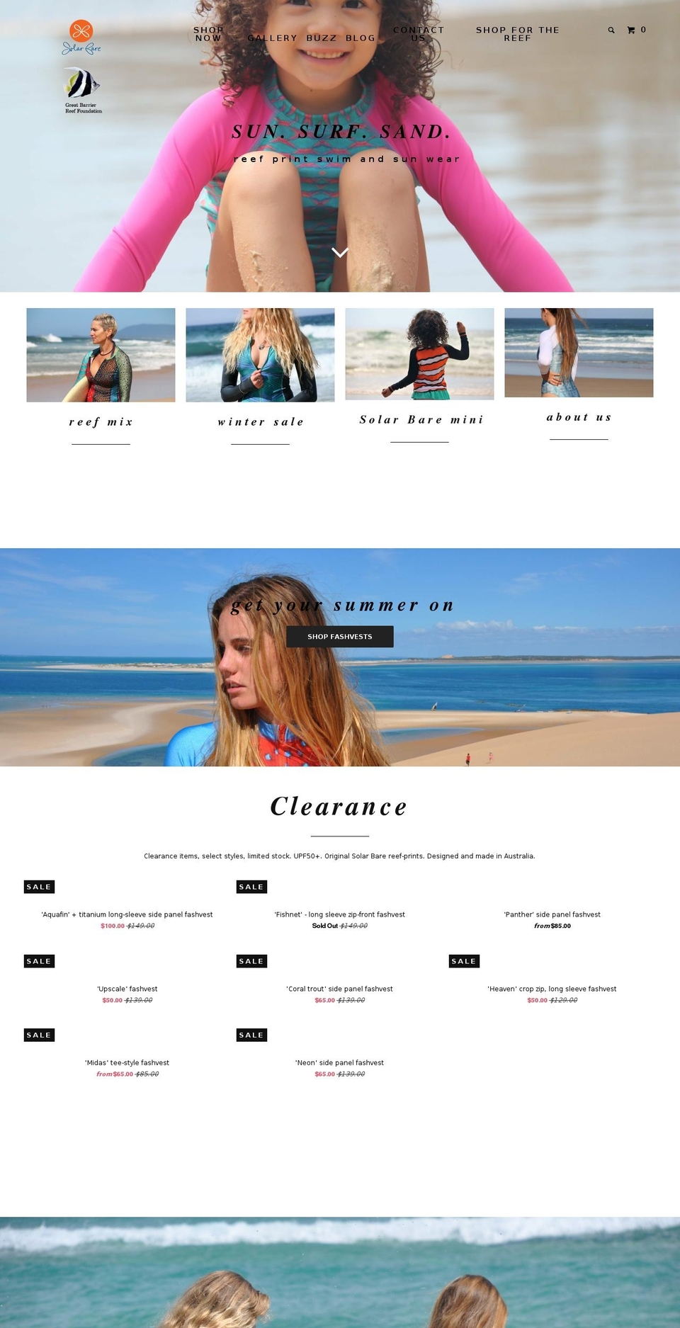 solarbare.com.au shopify website screenshot