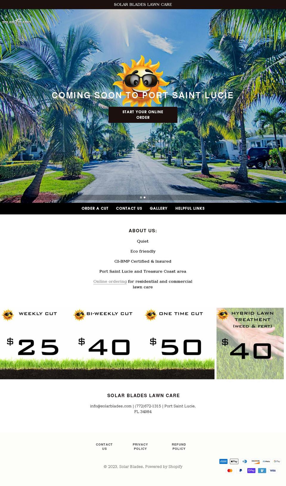 solarblades.com shopify website screenshot