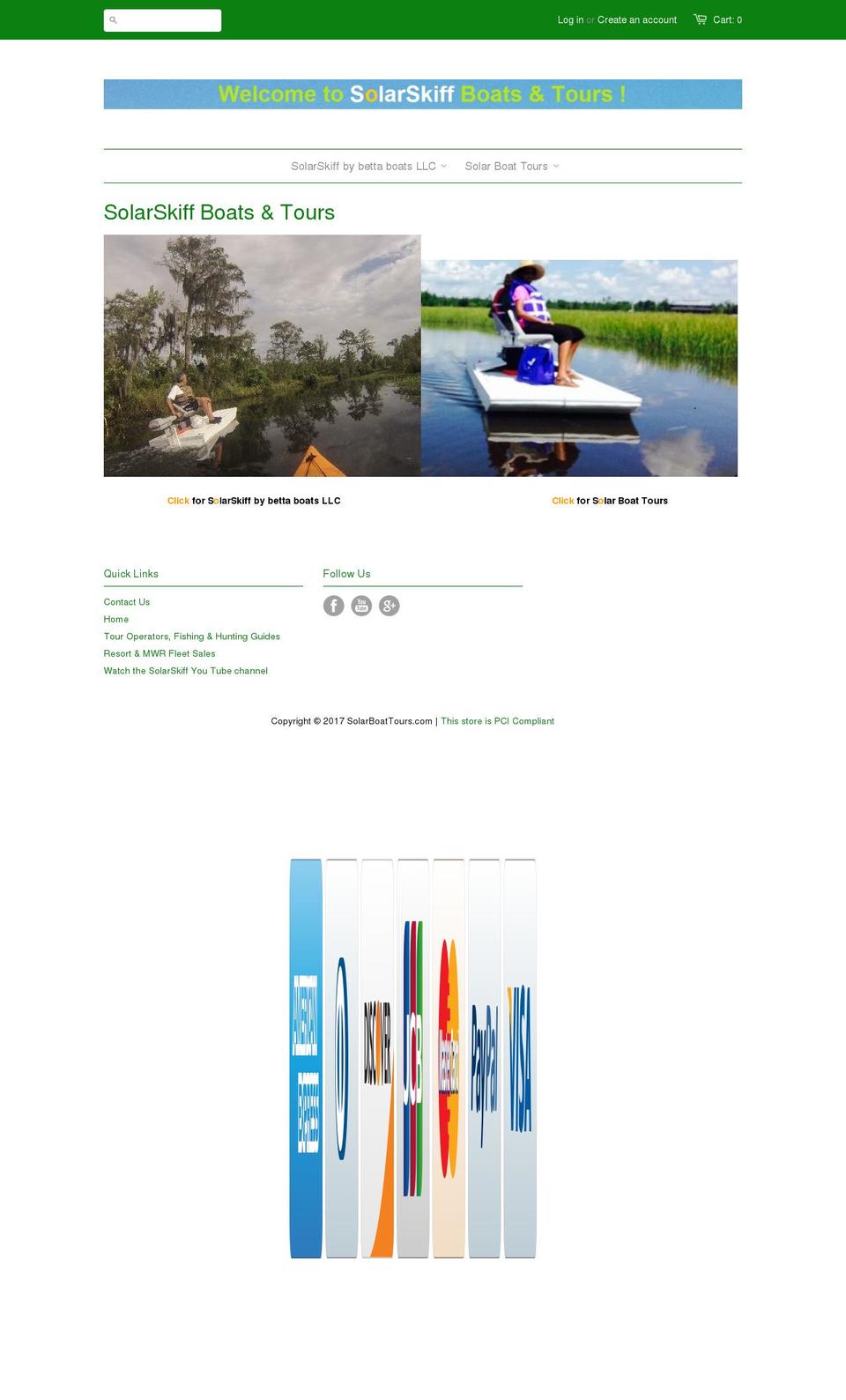 solarboattours.com shopify website screenshot