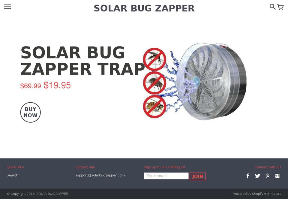 solarbugzapper.com — Shopify storefront screenshot
